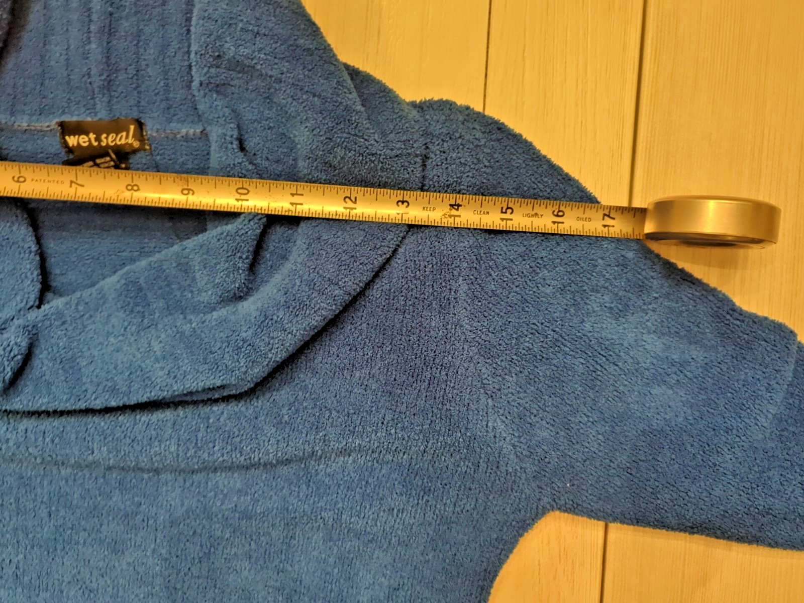 Vtg Authentic 1990s Wet Seal Electric Blue Soft Long Sleeve Cowl Neck Medium