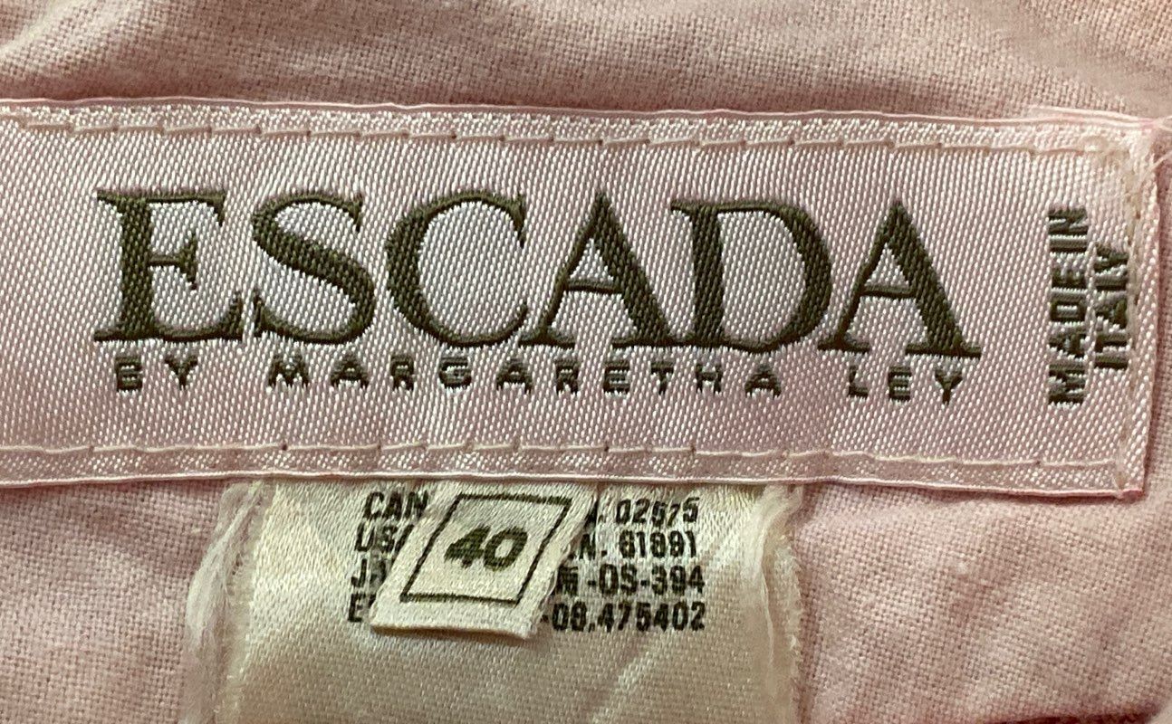 Vintage 90s Escada Margaretha Ley Women&rsquo;s Pink Gold Embroidered Jeans Sz 40 (28)