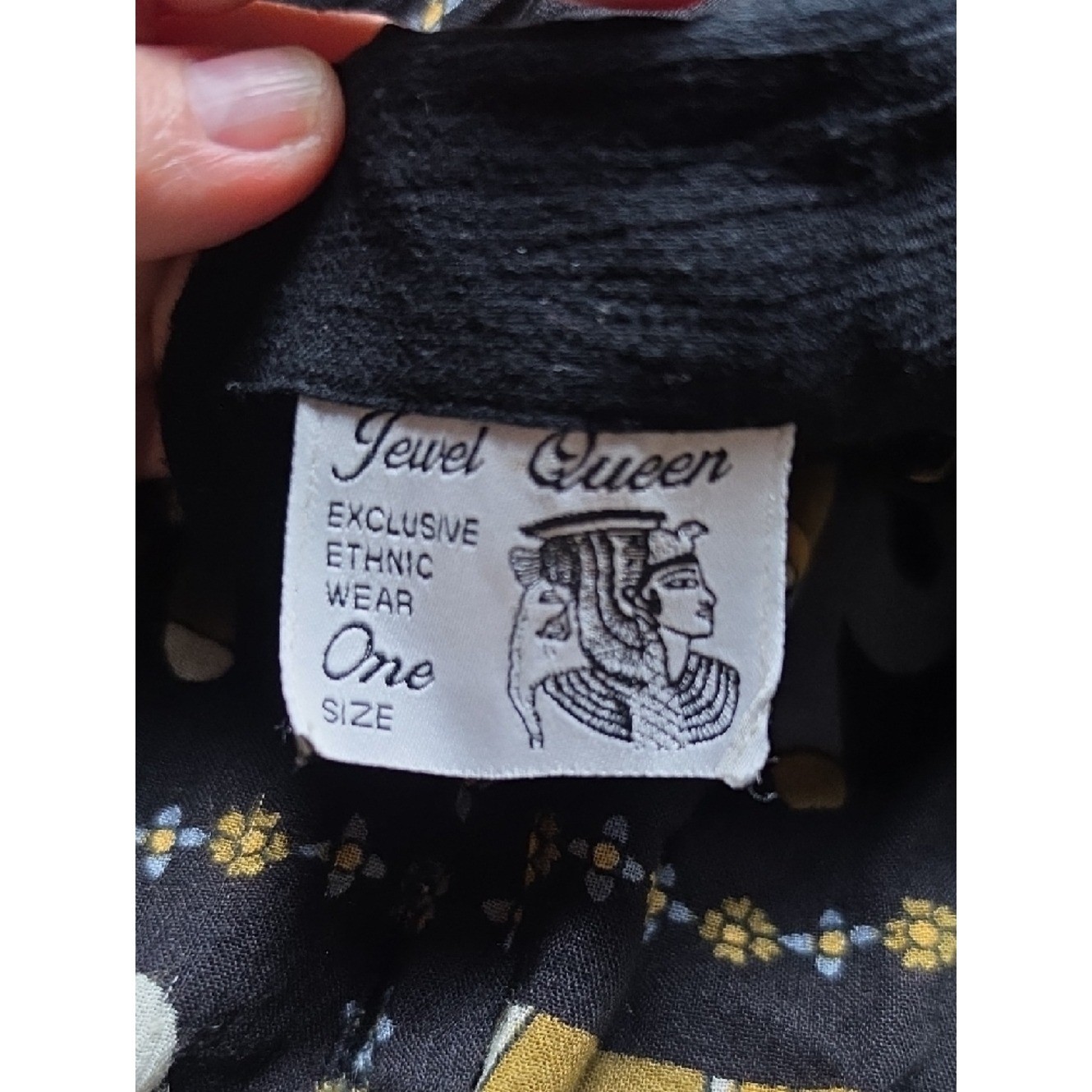 JEWEL QUEEN | Vintage Elephant Print Two-Piece Button Down Tunic Pants Set | XL