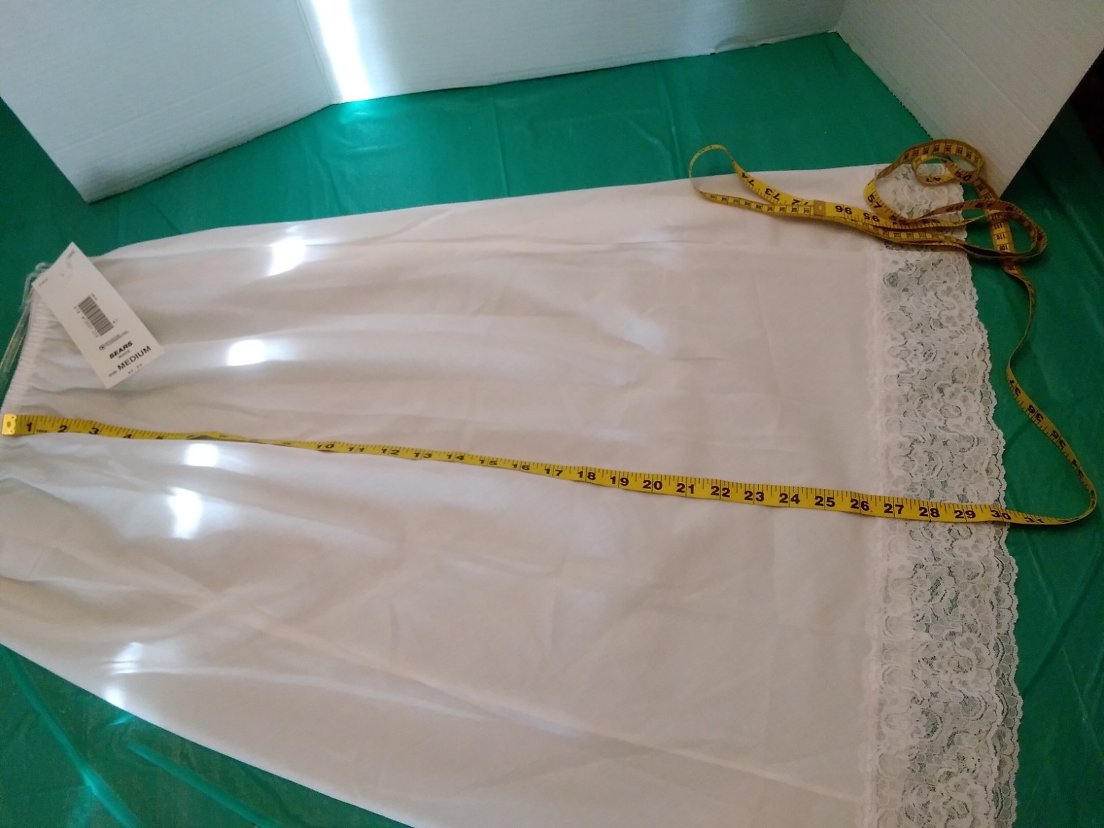 Vintage Sears White Half SLIP Size Medium Cotton Blend Made in USA
