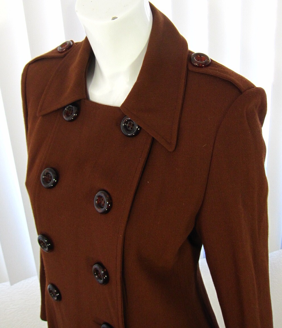 Collection Allumette A.C Paris Vintage Long Sleeve Blazer Sz T2 Solid Brown