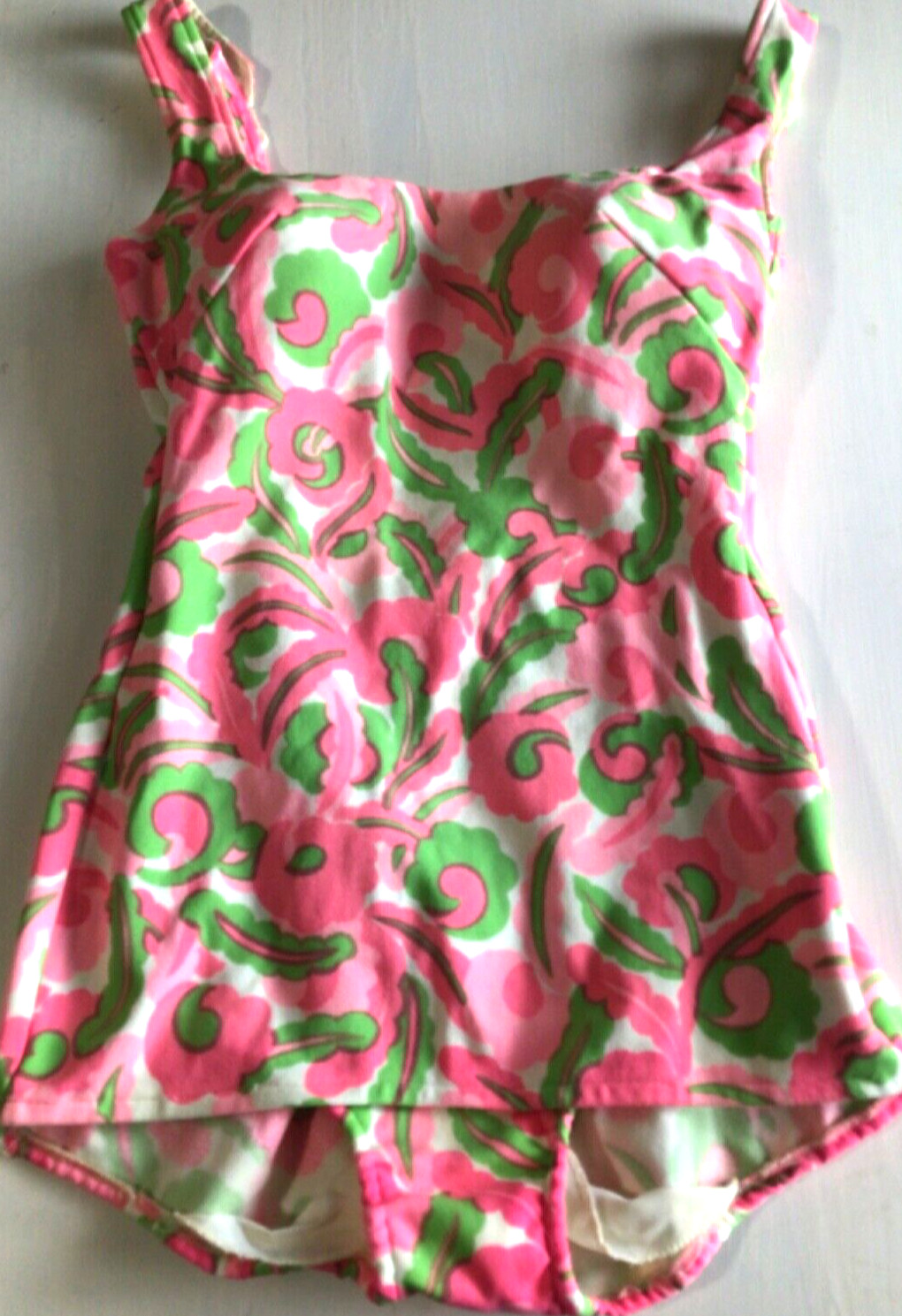 Vintage 1940’s 1950’s Sea Weeds pink floral sz 10 bathing suit