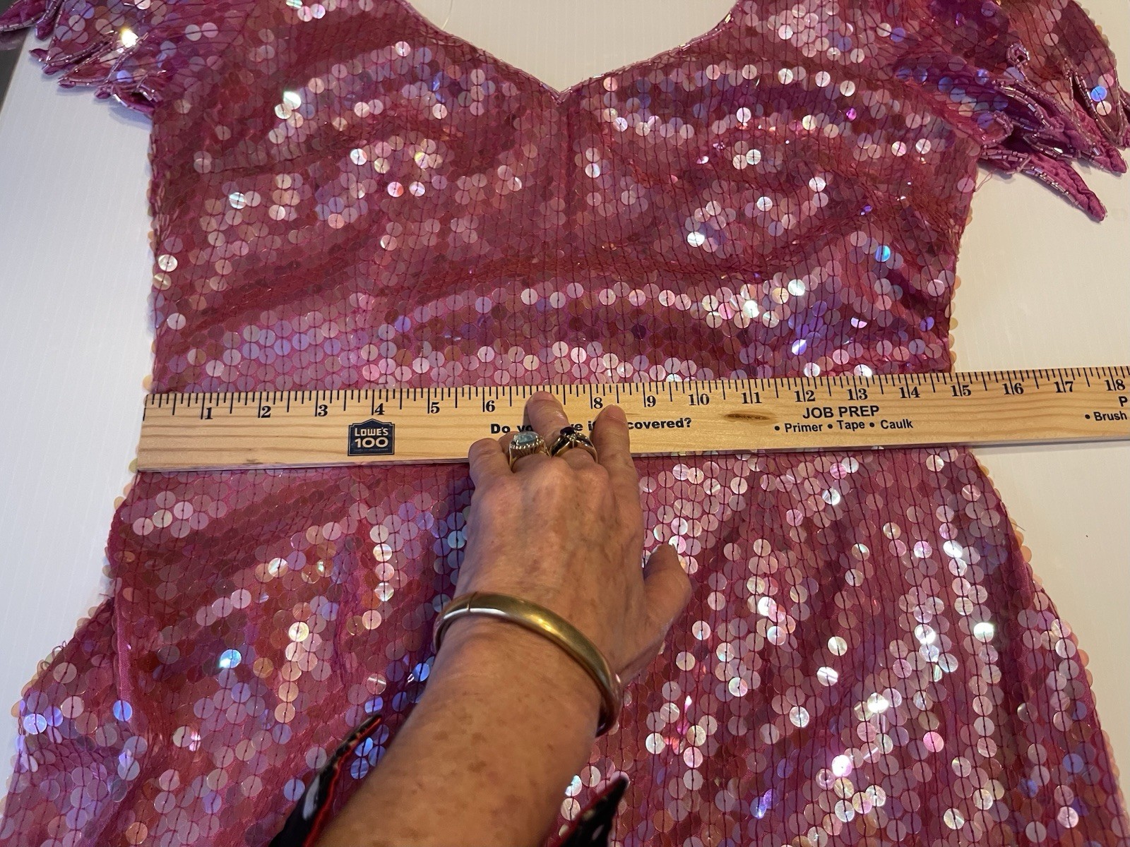Vintage Nadine Pink Sequin Maxi Gown Size Medium 1980s Prom Special Occasion