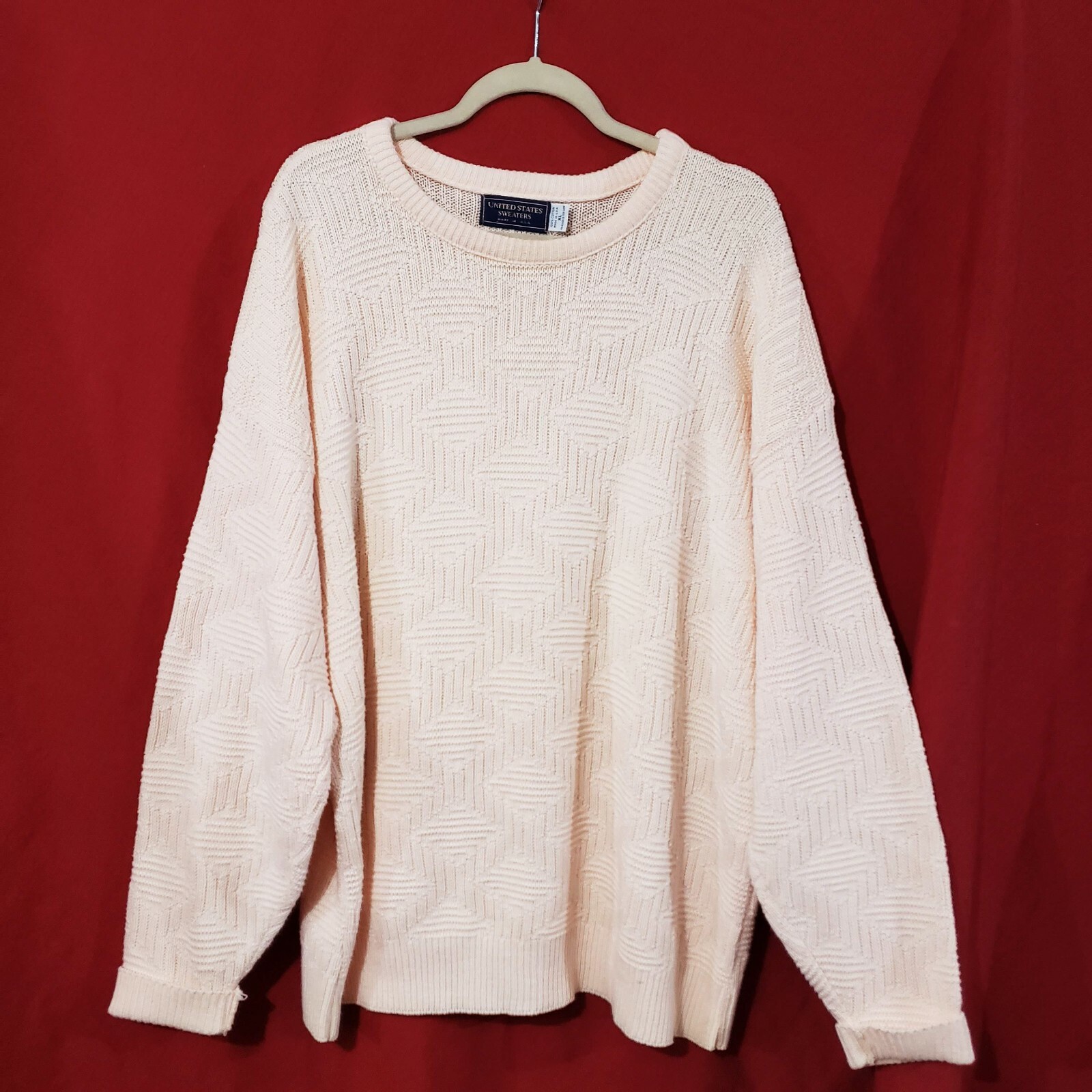 VTG UNITED STATES Sweaters Made in USA Women&rsquo;s Light pink color Cotton XL
