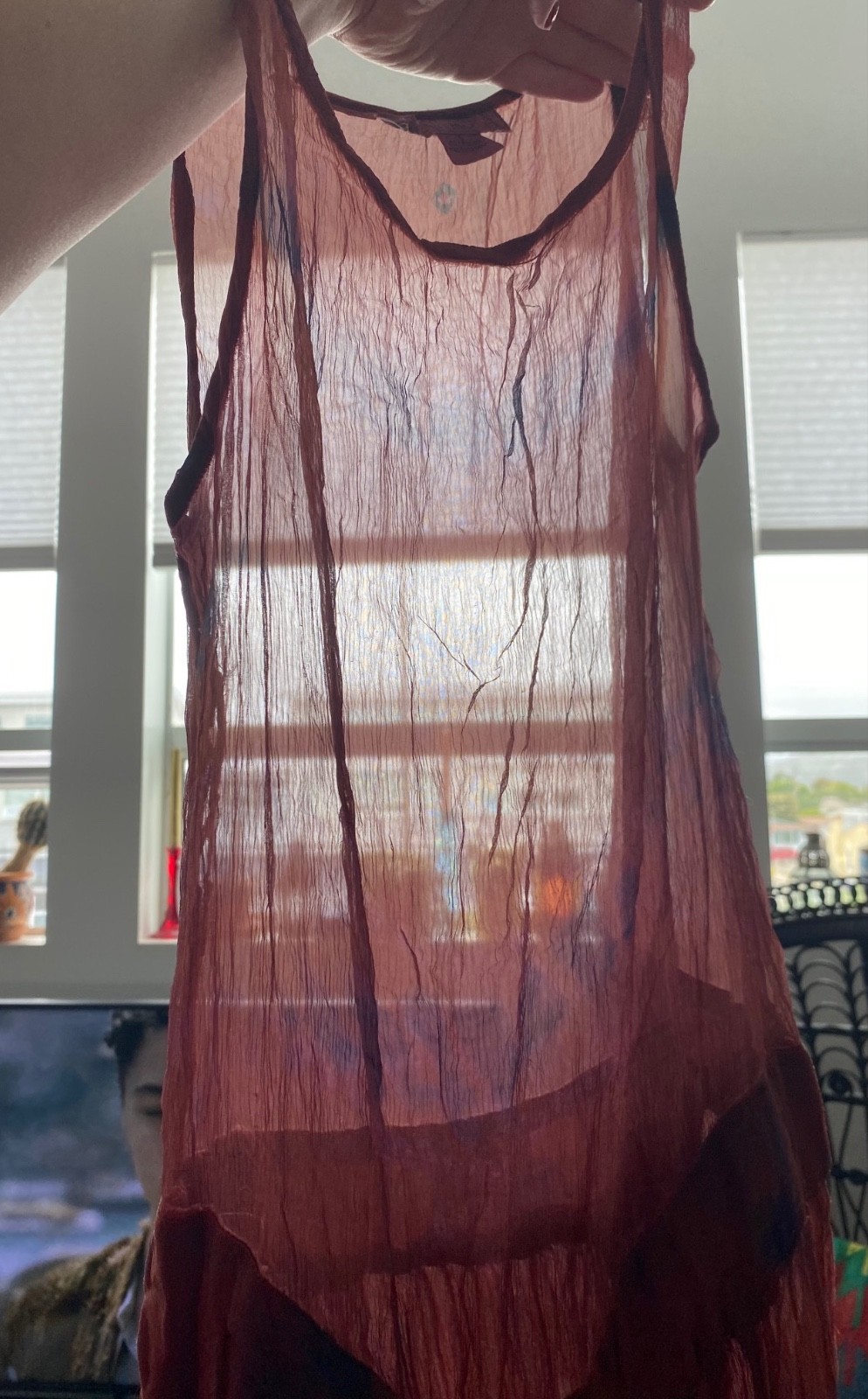 Vintage Upcycled 1990s does 1920s Tie Dye Sheer Maxi Dress Life of Vice New Aura