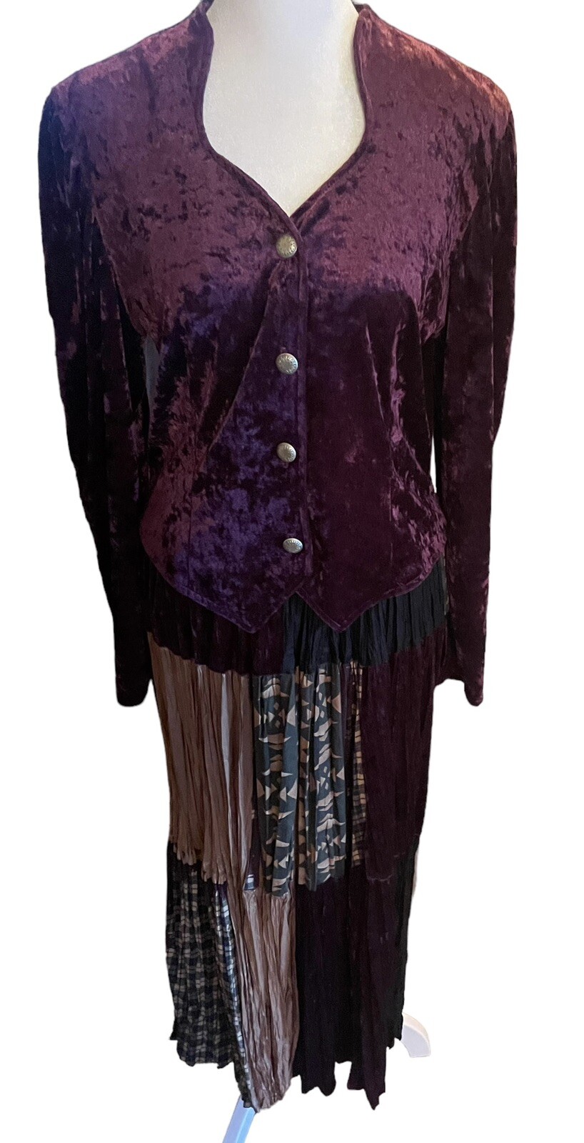 Vintage Circle T By Marilyn Lenox Western Ranch rodeo Velvet Purple Patchwork M