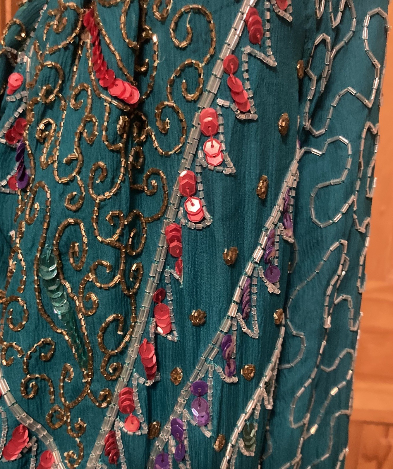 VTG Creative Creations Beaded Sequin Floral Deco Glamour Shirt Jacket – AS IS