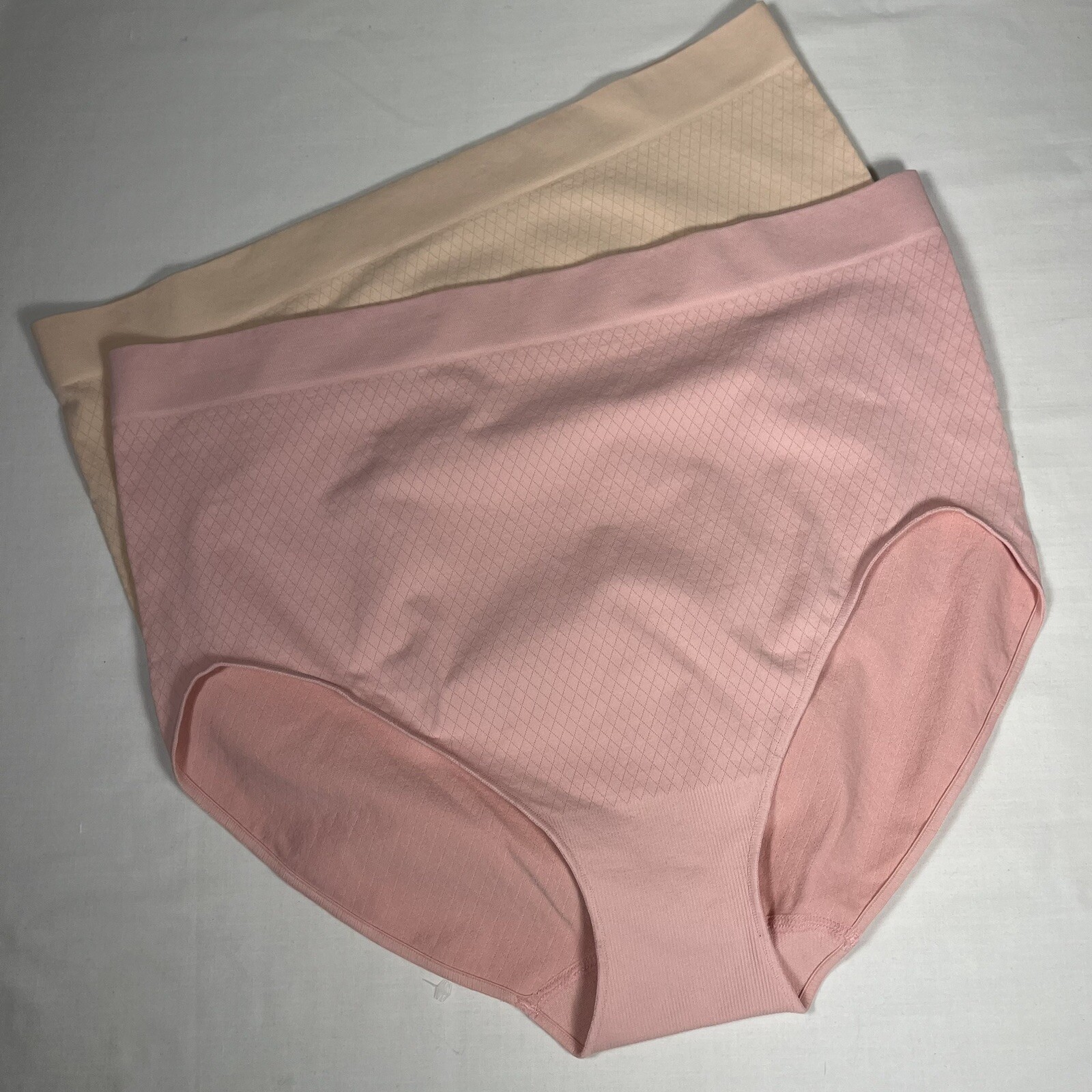 NWOT Two Pair Breezies Plus Size Pink and Beige Stretch Panties. Size 2X