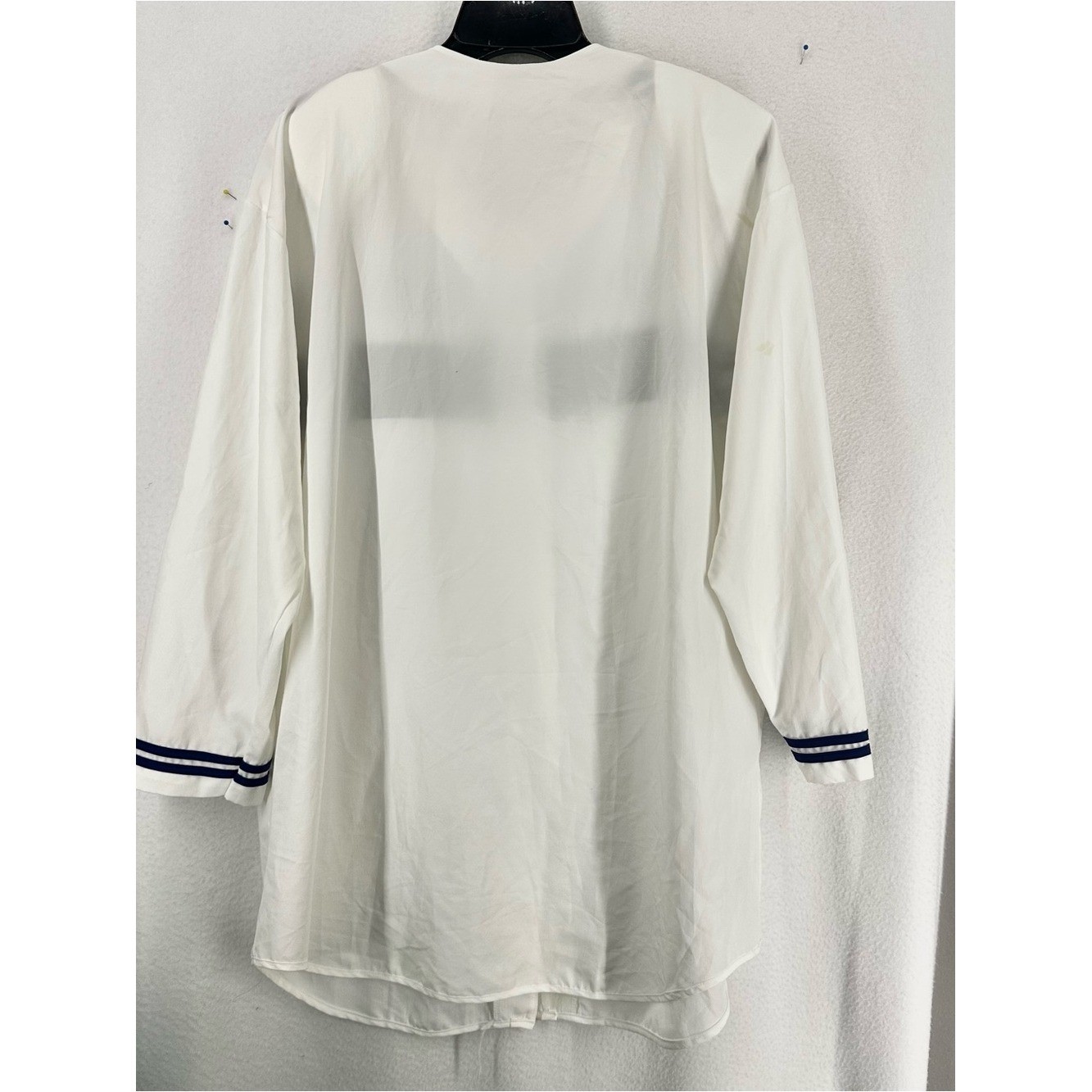 Vintage Alepin White Blue Button Front Dress Women&rsquo;s 18/20 Made in USA