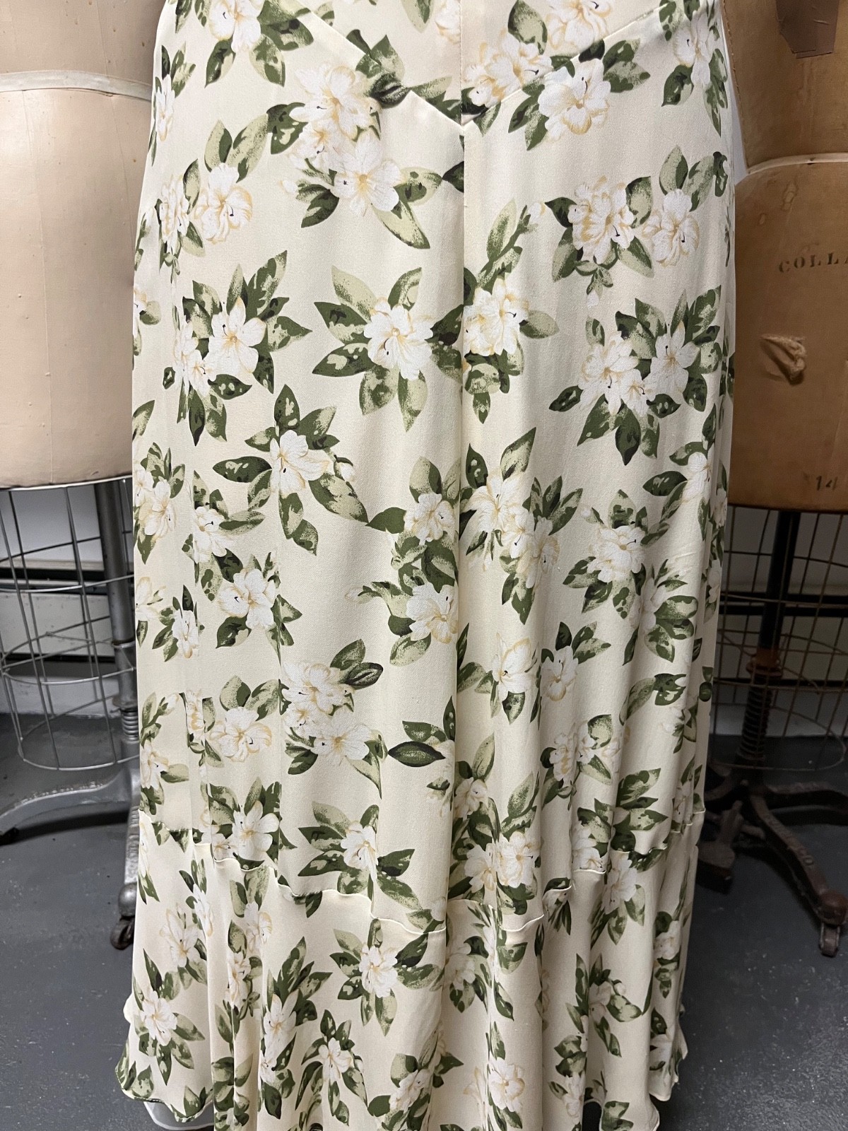 Vintage J Peterman 1930s Style Lady Day Silk Georgette Dress Size 10 Bust 38