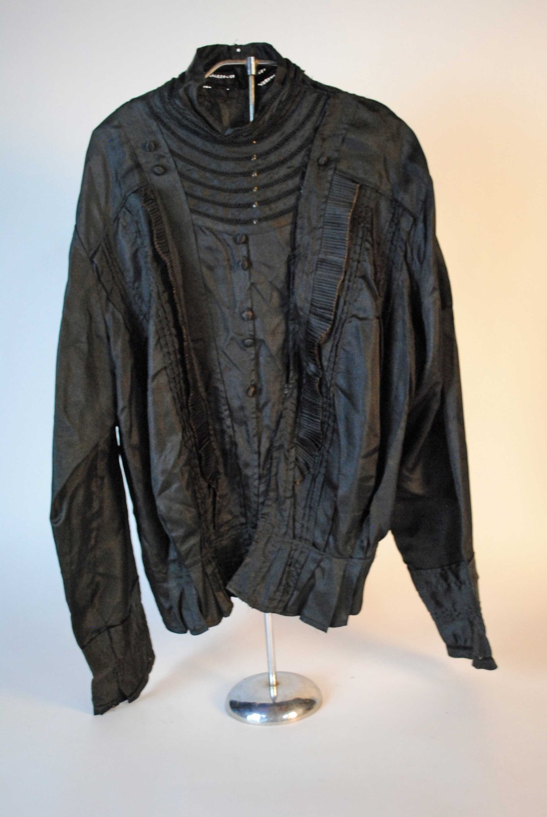 Three Black Silk Taffeta Ladies Blouses, 1890 To 1900s