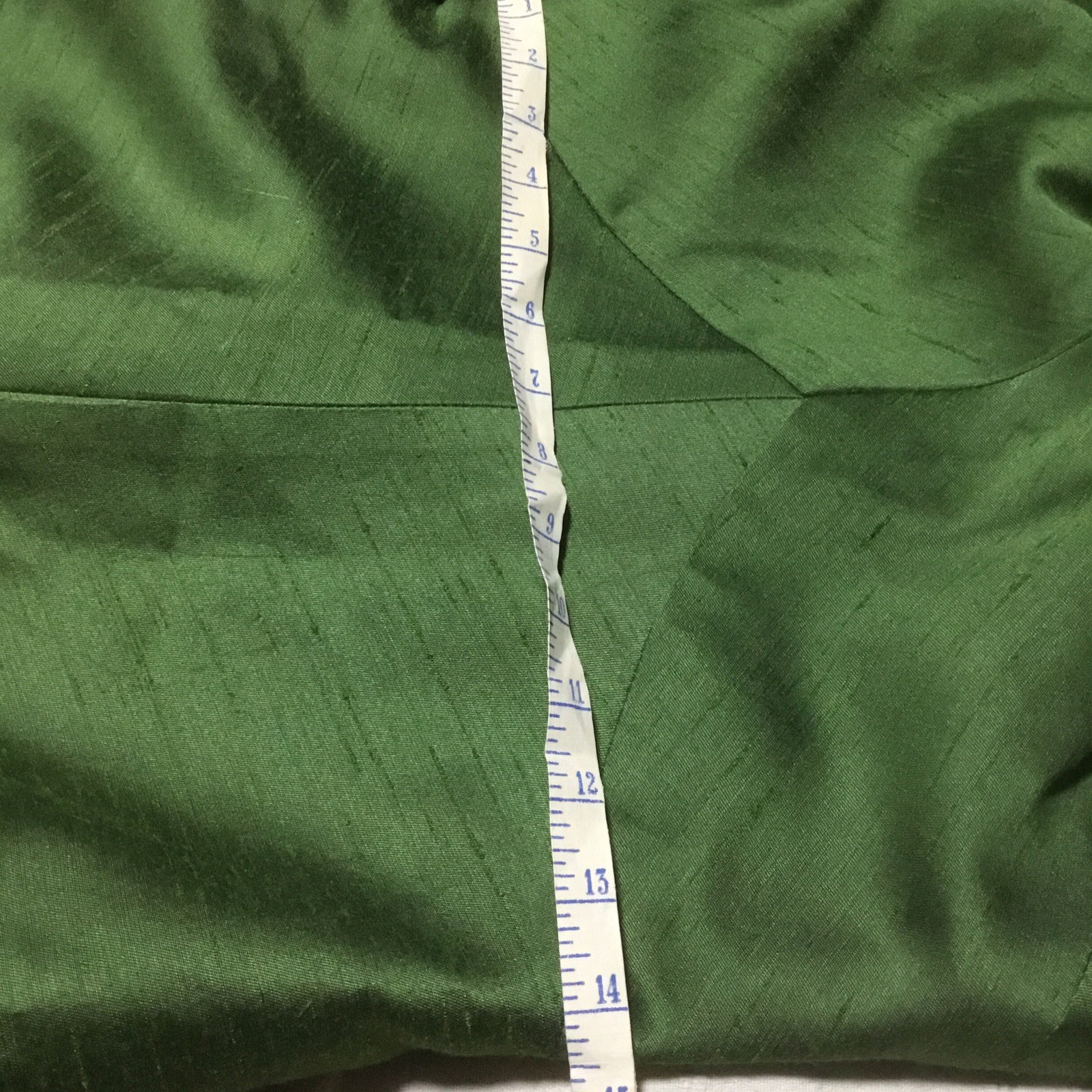 60s Forest Green Mod Mini Shift Dress VTG Sz 8 S Slubs Shantung ? Lined