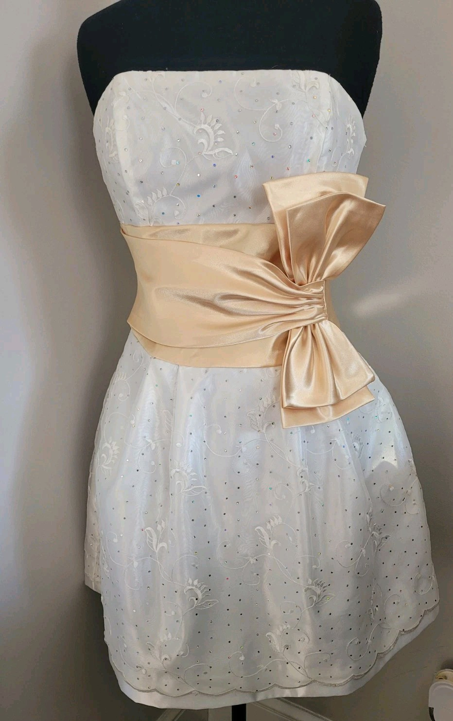 VTG 80s JESSICA MCCLINTOCK FOR GUNNE SAX STRAPLESS MINI DRESS SIZE 5