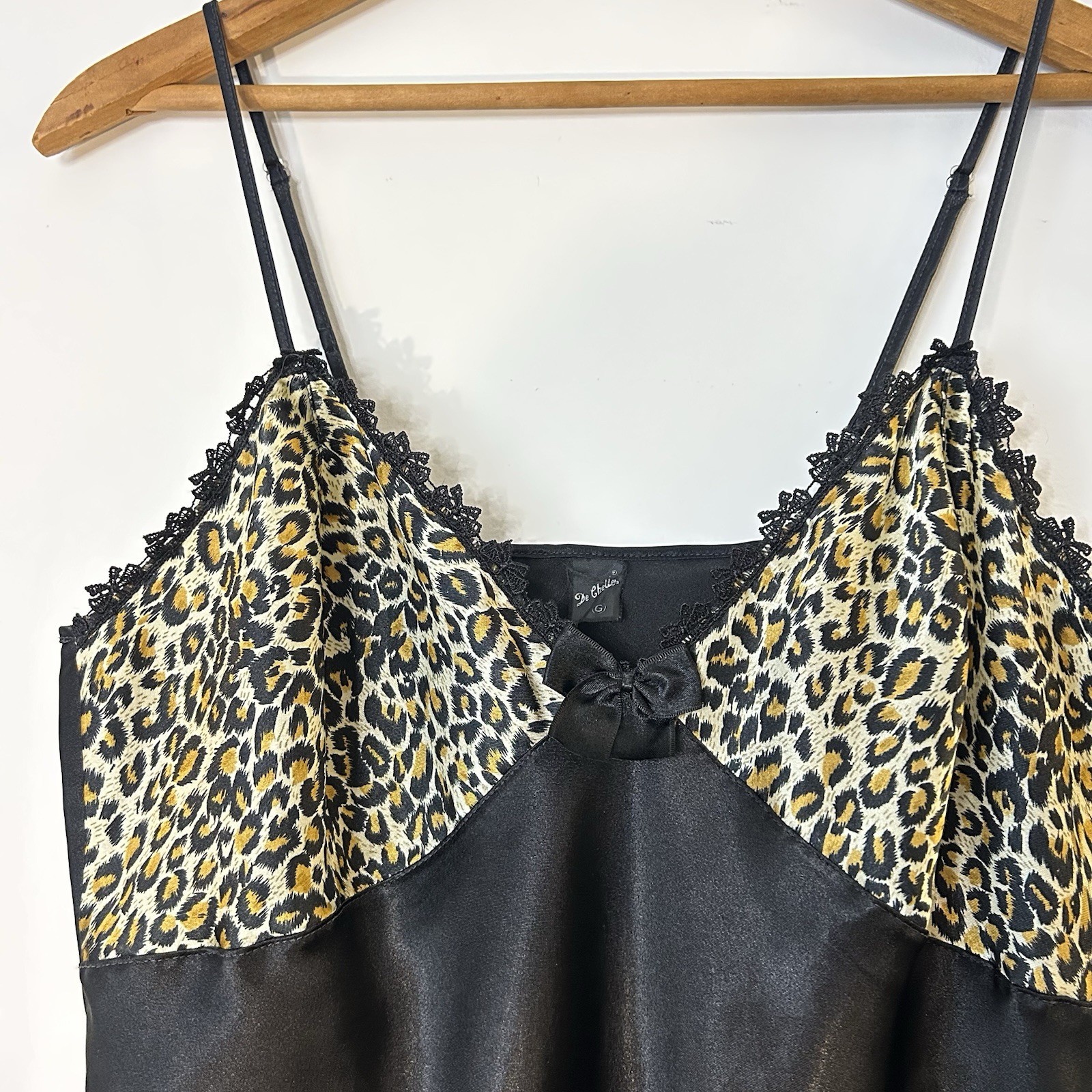 90s Mini Slip Dress Black Leopard Print 36-38 Inch Bust Sabrina Carpenter Fairy