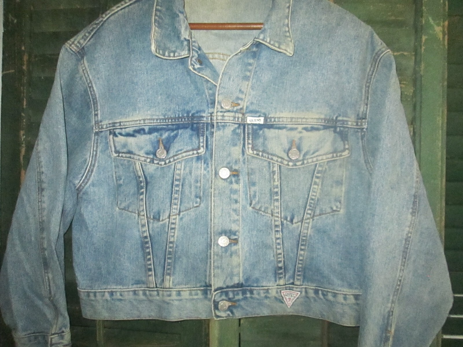 LADIES Made in USA Vtg 1980s 1990s Guess Jeans 10849 Cut 32873 Denim Jacket M