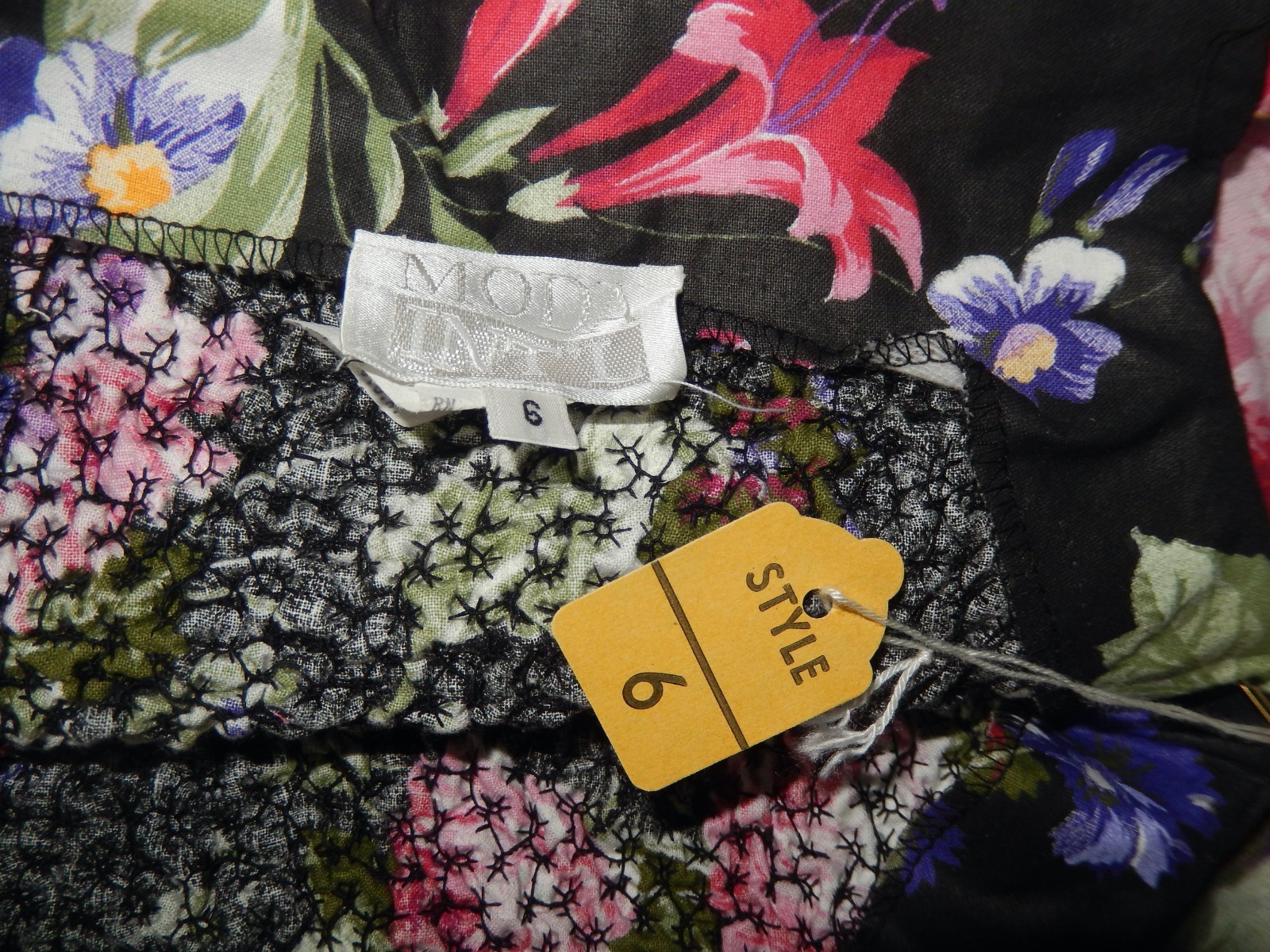Vintage 80&rsquo;s 90&rsquo;s Floral Chintz Dress Off The Shoulder Wiggle Pencil 6 New