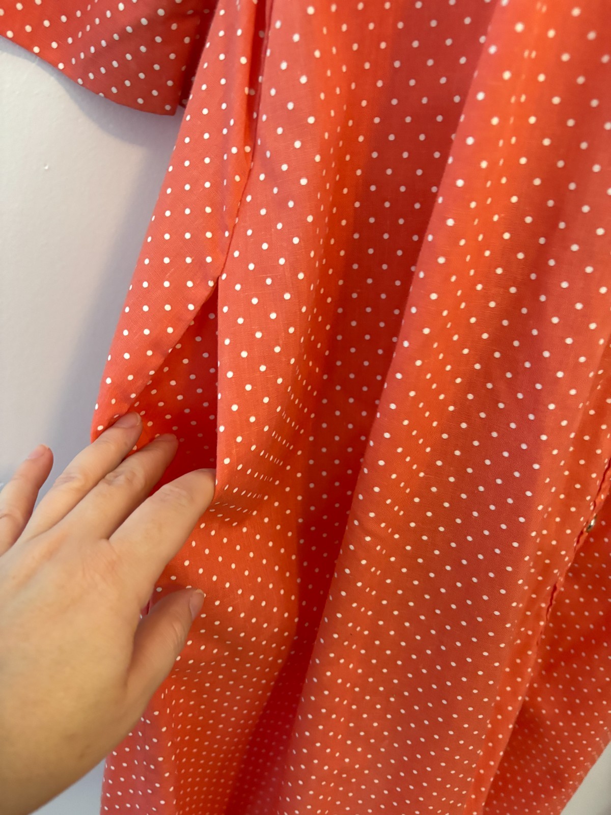 Vintage Models Coat Orange Polka Dot House Dress Size Medium