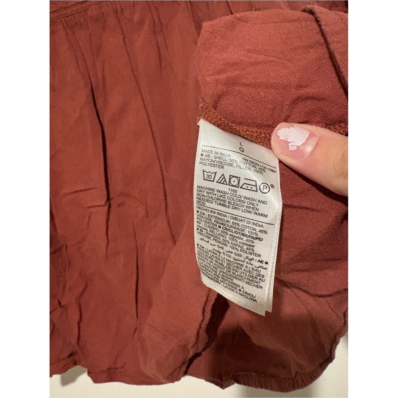 Old navy puff sleeve split neck quilted swing blouse rust orange size large