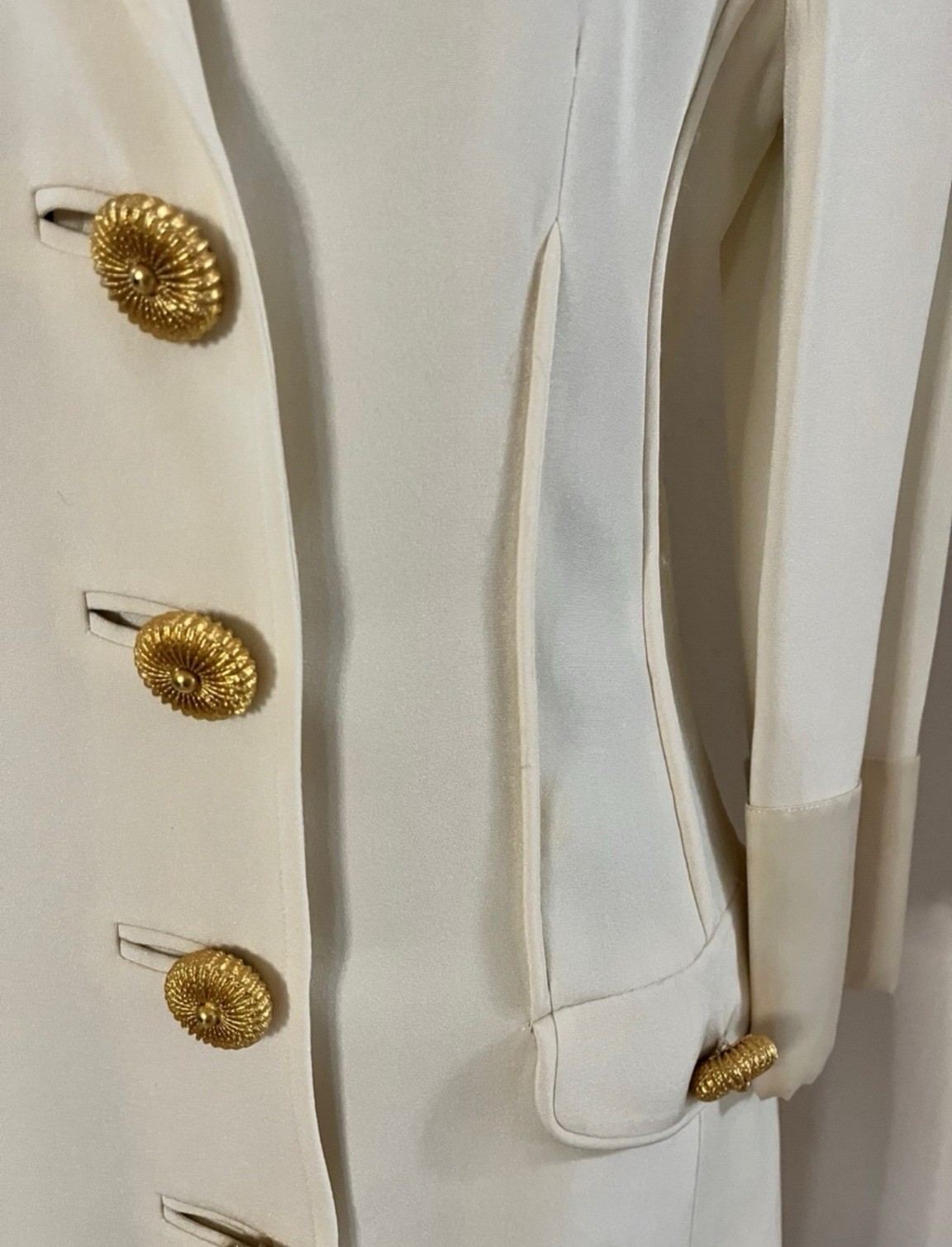 Vintage GENNY Ivory Jacket Dress, Made In Italy, Signed