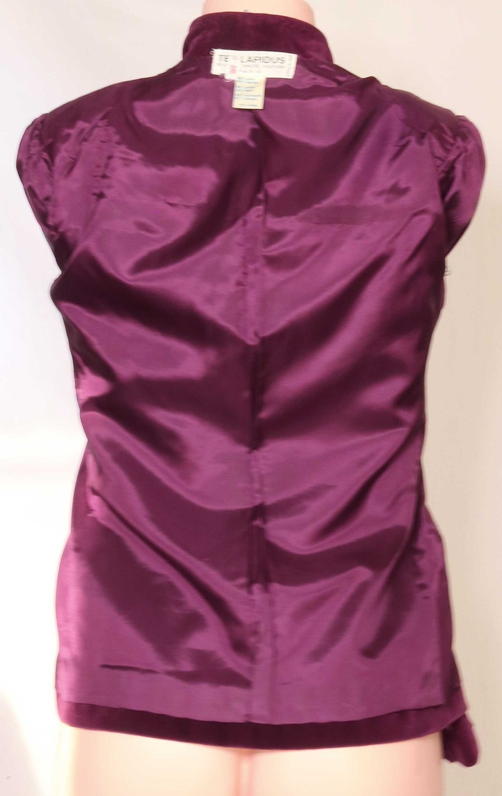 Vintage Ted Lapidus Haute Couture Jacket Burgundy Red Pleated Velvet Satin 36/S