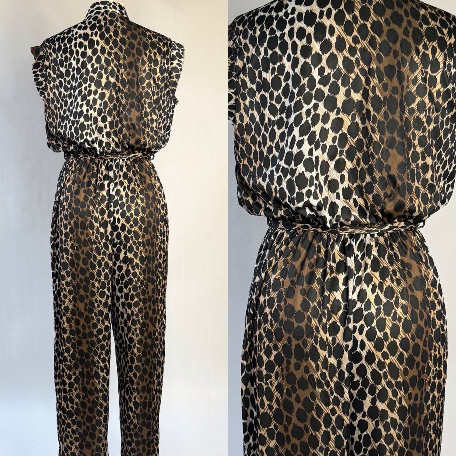 Vintage Undercover Wear Leopard 🐆 Print Jumpsuit with Self Belt M/L
