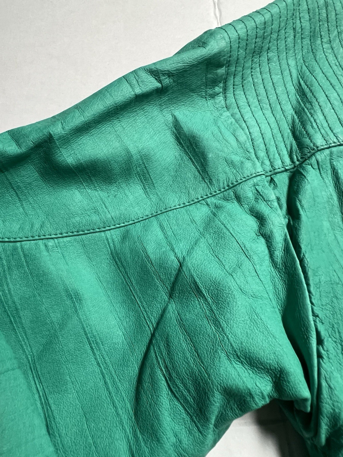 Vintage 80’s Split End Ltd. Leather Jacket Women’s Size 13/14 In Green