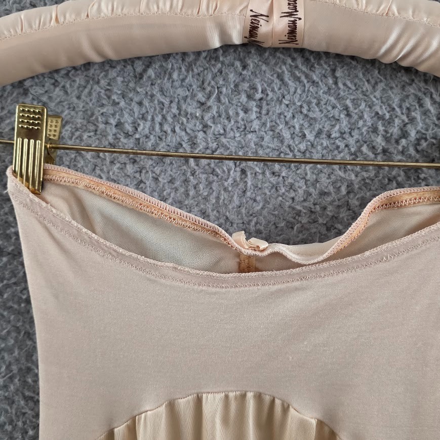Vintage Kayser Strapless Slip Beige Long Nylon 34 Bust Side Slits