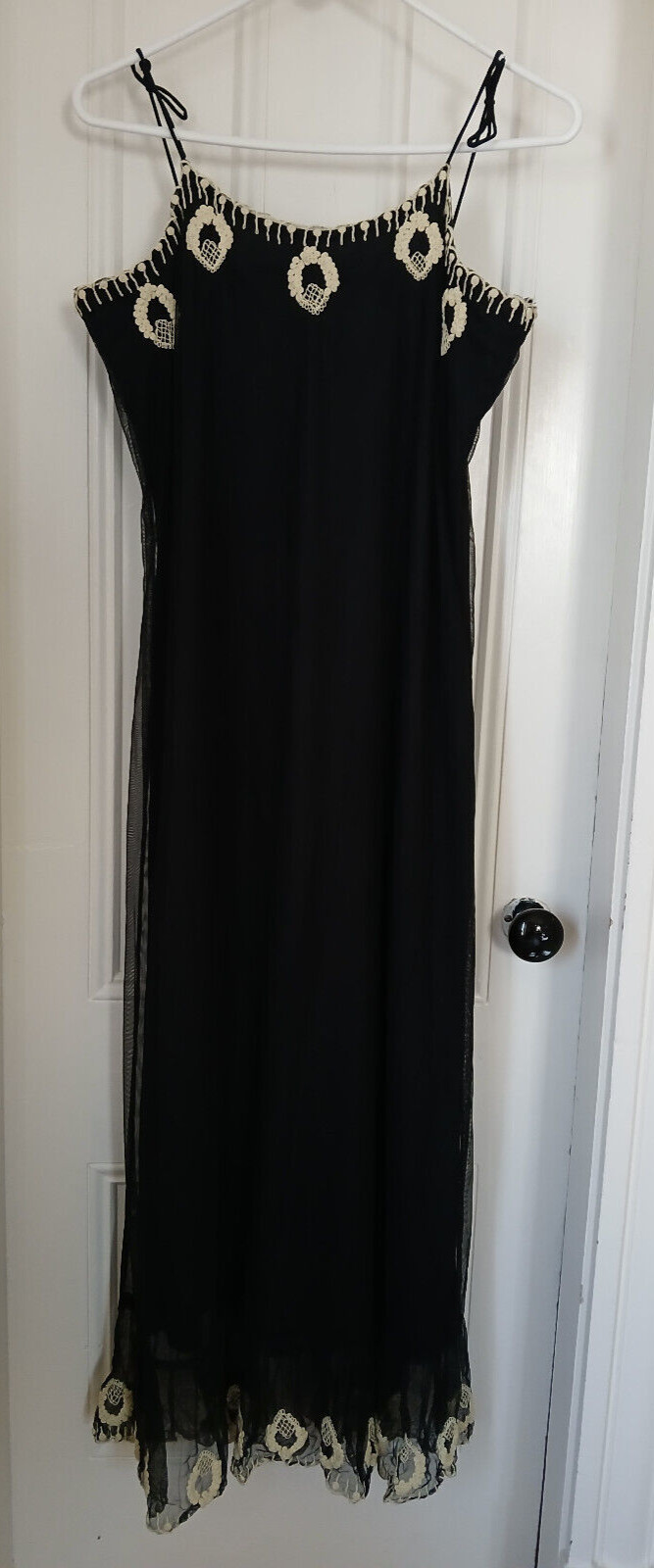 Vintage 1990&rsquo;s April Cornell Women&rsquo;s Black Embroidered Dress w/Jacket size M/L