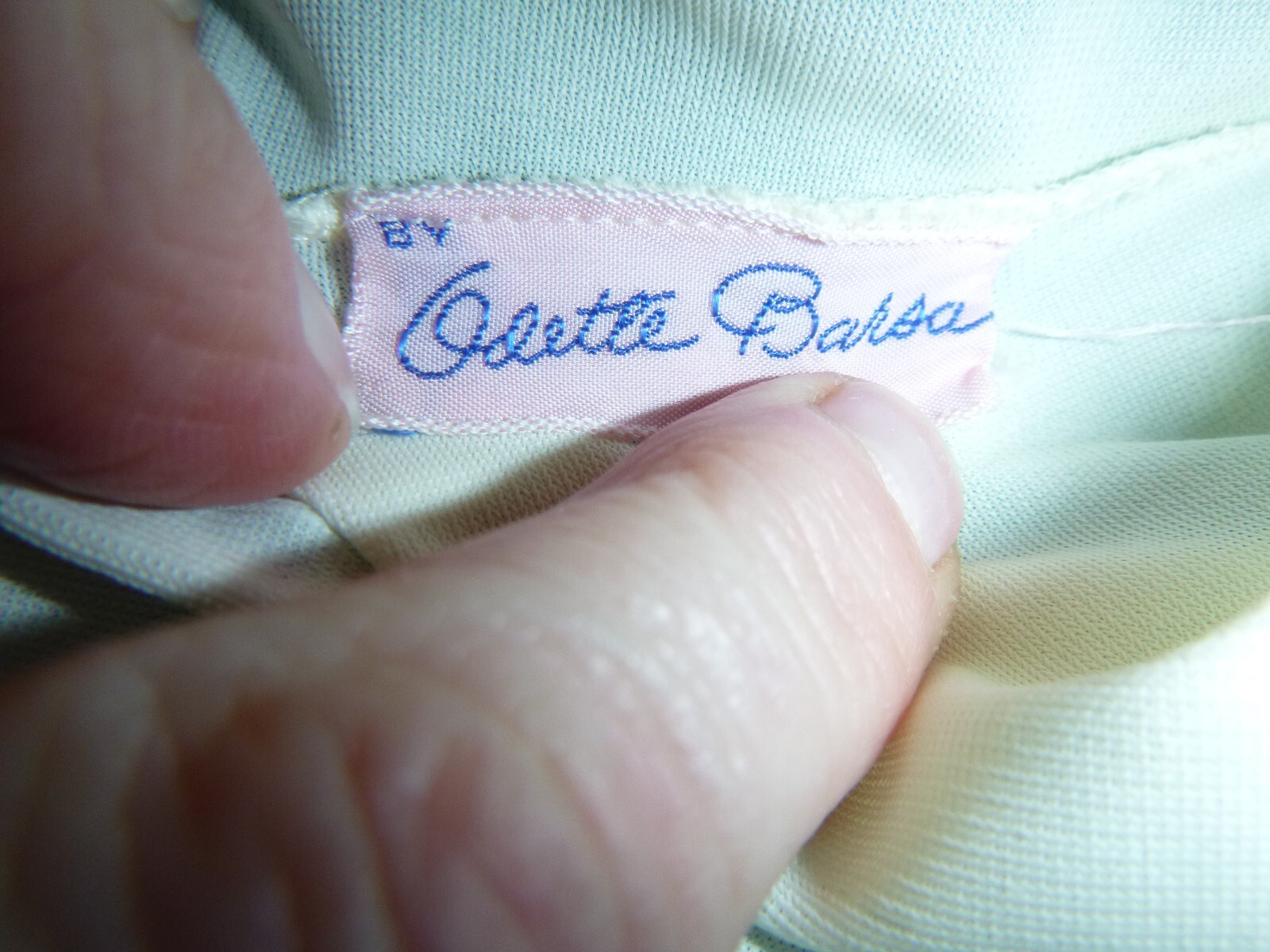 Vtg 50s Odette Barsa 2 Layer Chiffon Over Nylon Robe Turquoise Off White Sz M