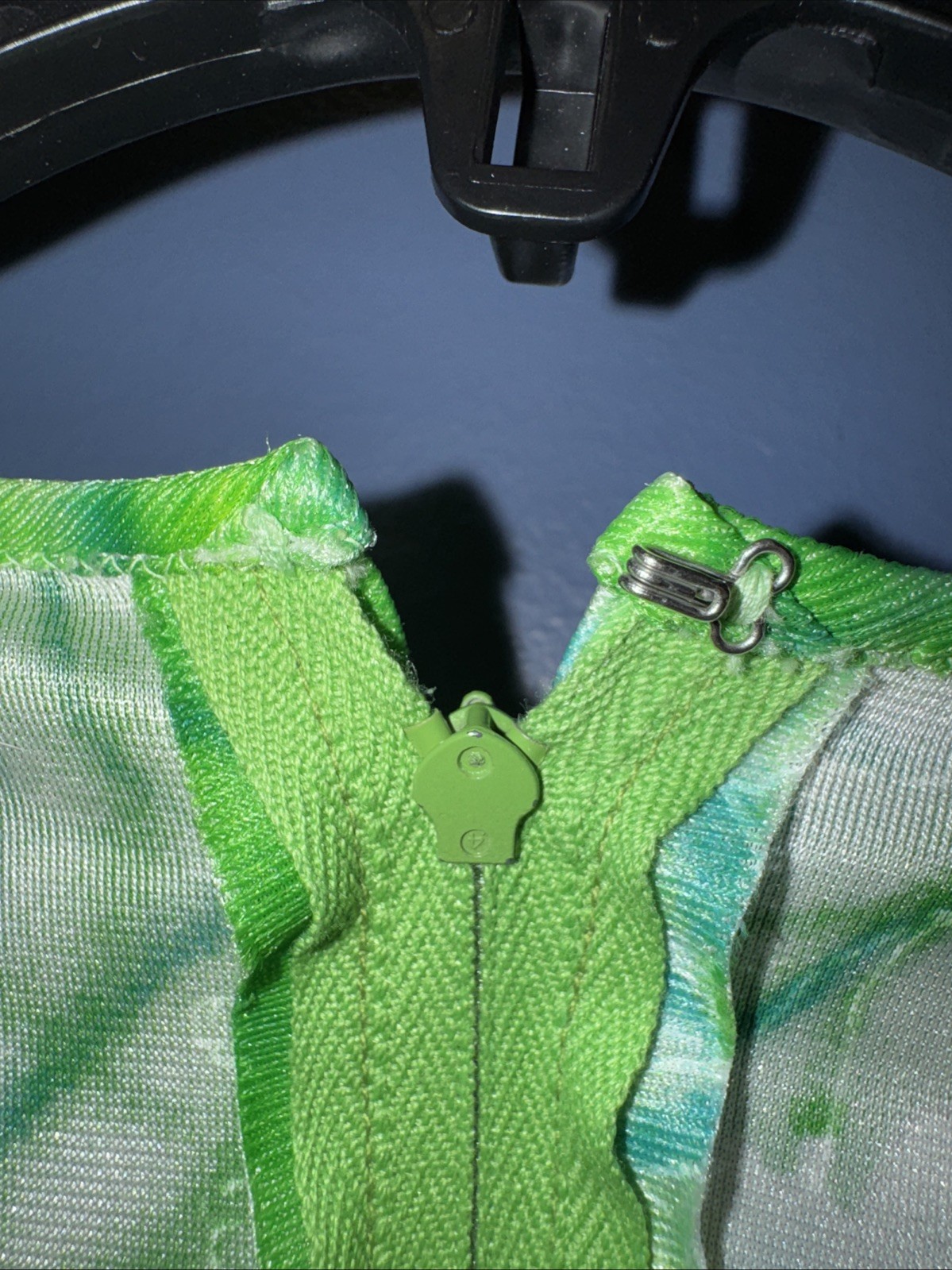 1960s Gown, Green Floral Nylon Back Zip, USA Unbranded Hippie, Festival Day