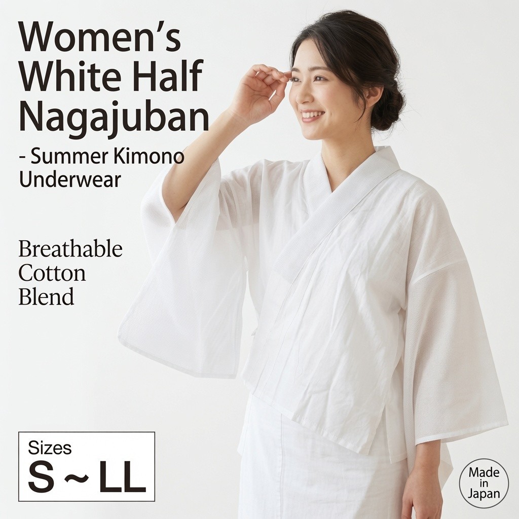 Summer Kimono Undergarment Nagomiya Han-Juban Half Slip Made in Japan