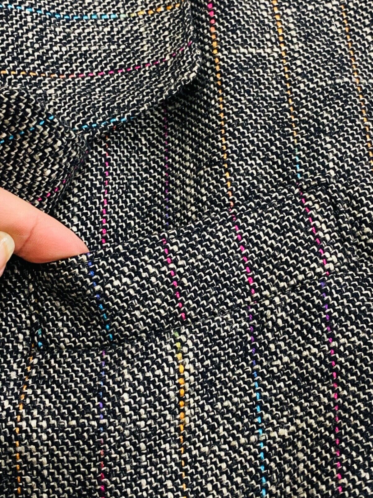 Vintage 1980s gray jacket, Victorian style wool rainbow blazer tailored S