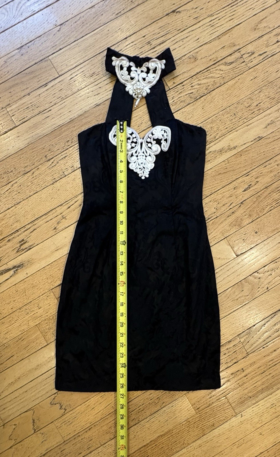 Authentic Vintage Jessica McClintock for Gunne Sax Black Jacquard Dress