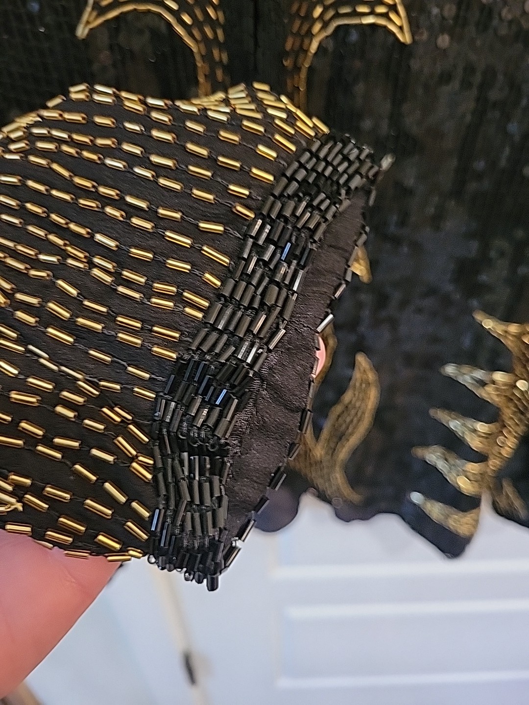 NWT silk VTG Creative Creations Beaded Sequin Deco Glamour Shirt Jacket Gold