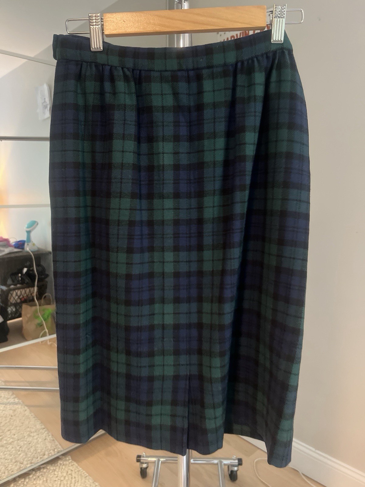 Vintage Pendleton Black Watch Tartan Wool Suit Set Petite 10 USA Velvet Collar