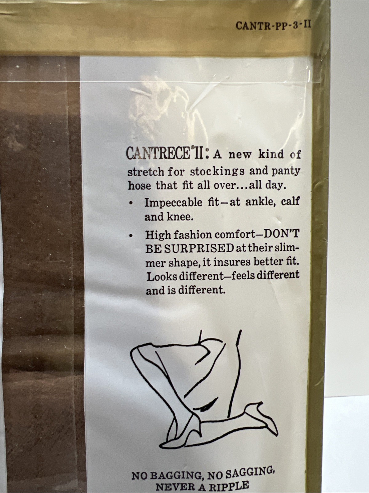 100% Nylon Seamless Sheer Cantrece II Stockings Size 9 1/2-10 Smoke Wisp VTG NIP