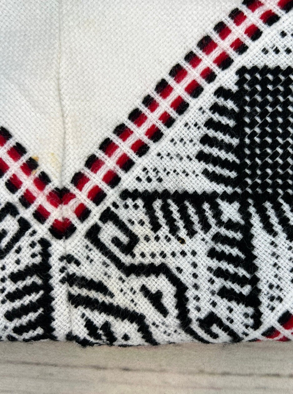 Vintage Aztec Fringed Cape/Shawl Multicolor See Pics For Measurements