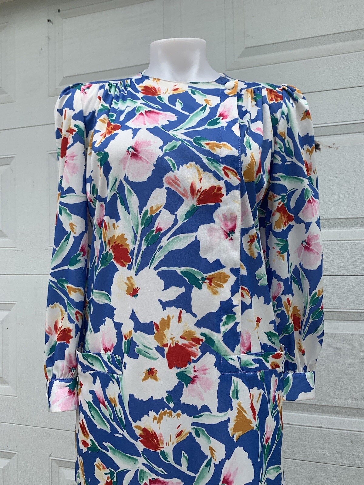 Vtg David Brown California Neiman Marcus Button Asymmetric Loungewear Dress XS