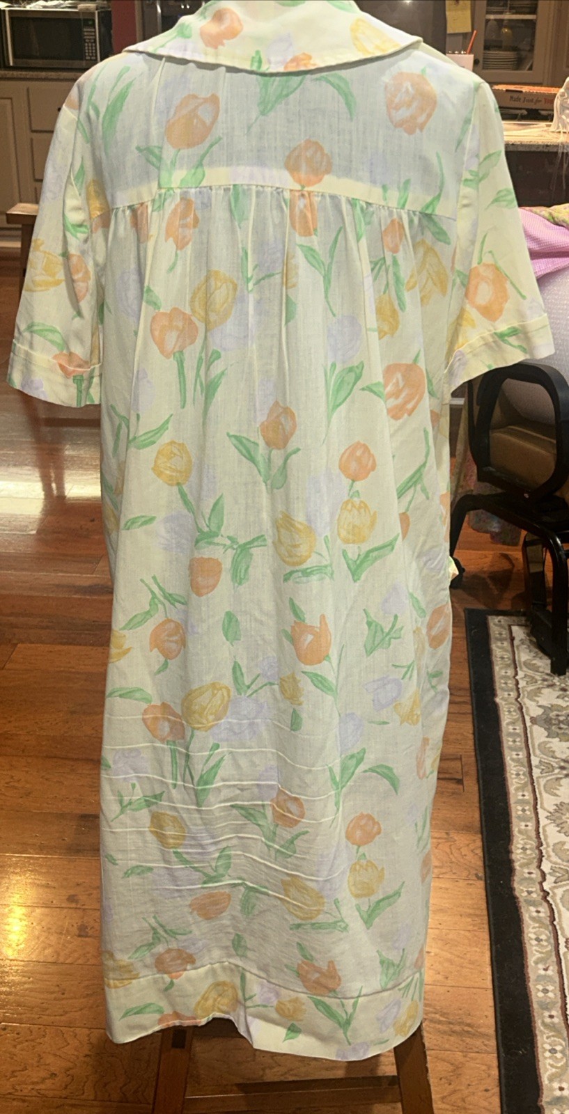 Vintage Cotton Snap From Yellow House Coat Housecoat GUC