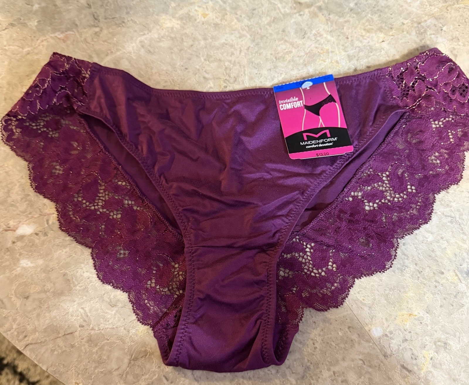 VINTAGE MAIDENFORM TANGA PANTY ! EXTRA LARGE. PURPLE !
