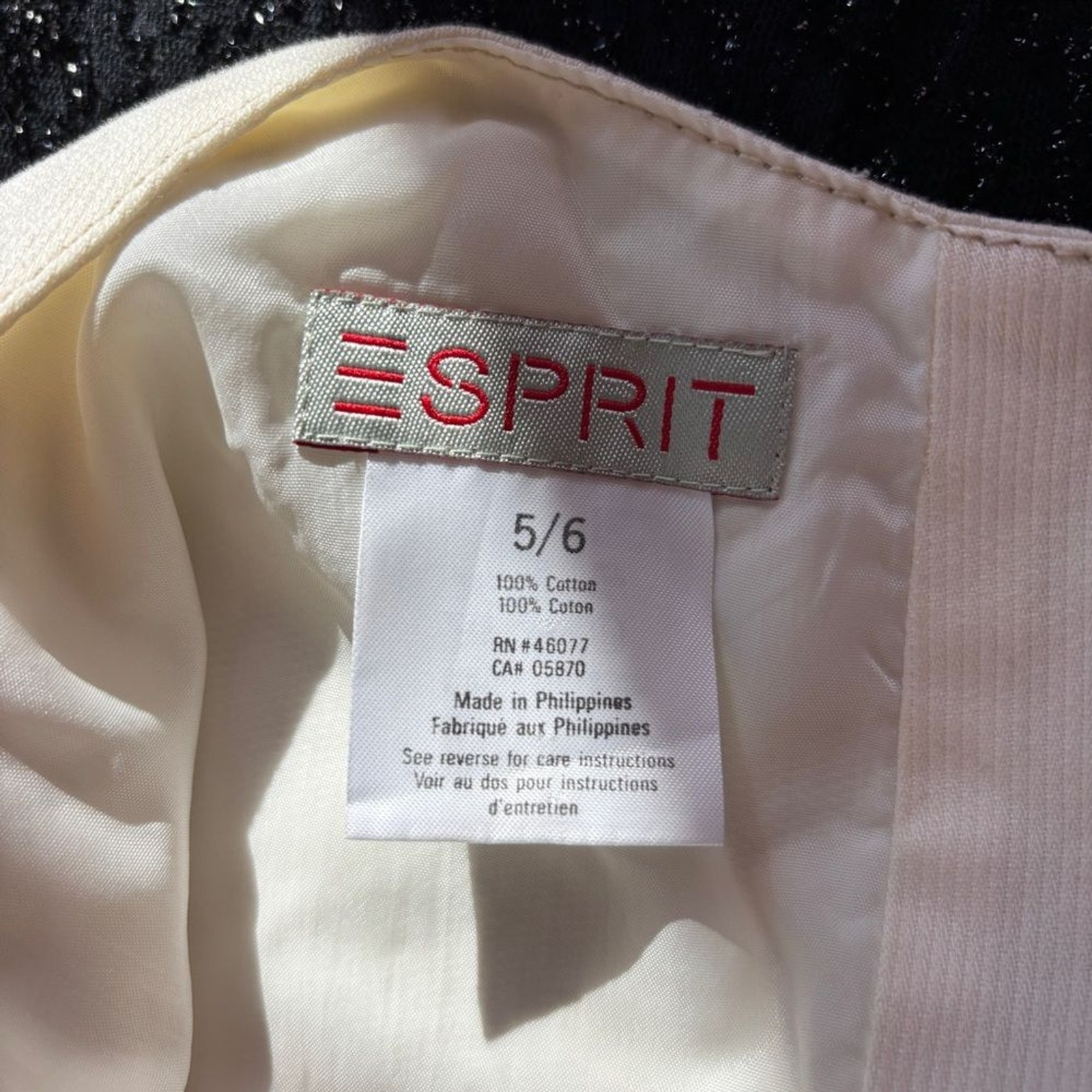 Vintage 90s Esprit Classic Elegant Solid Cream Button Back Mini Dress Size 5/6