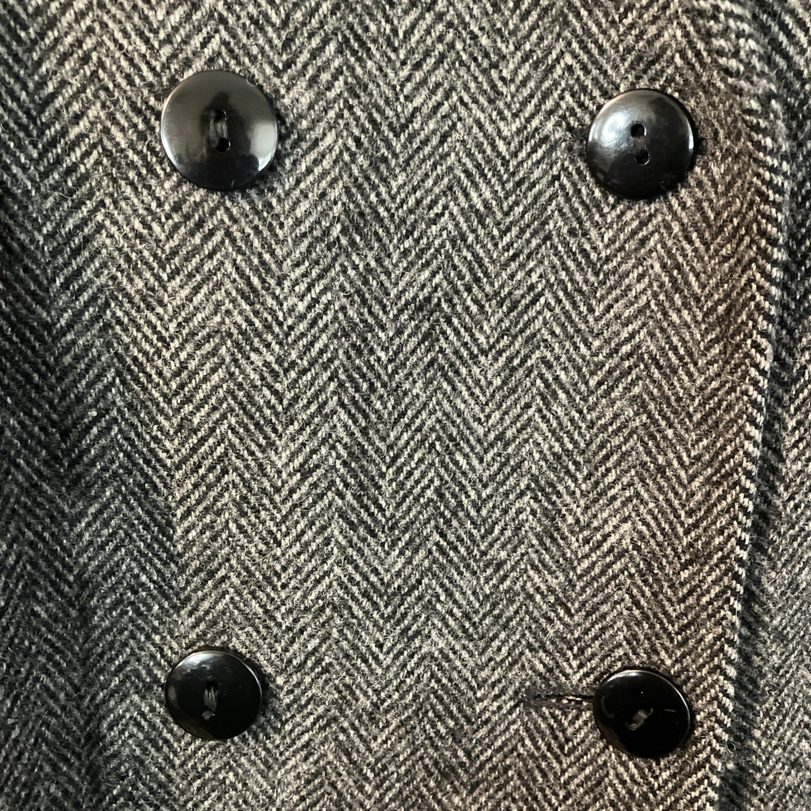 VTG Penguin M. Liman Co. Long Wool Herringbone Coat Womens 6 Velvet Collar EUC