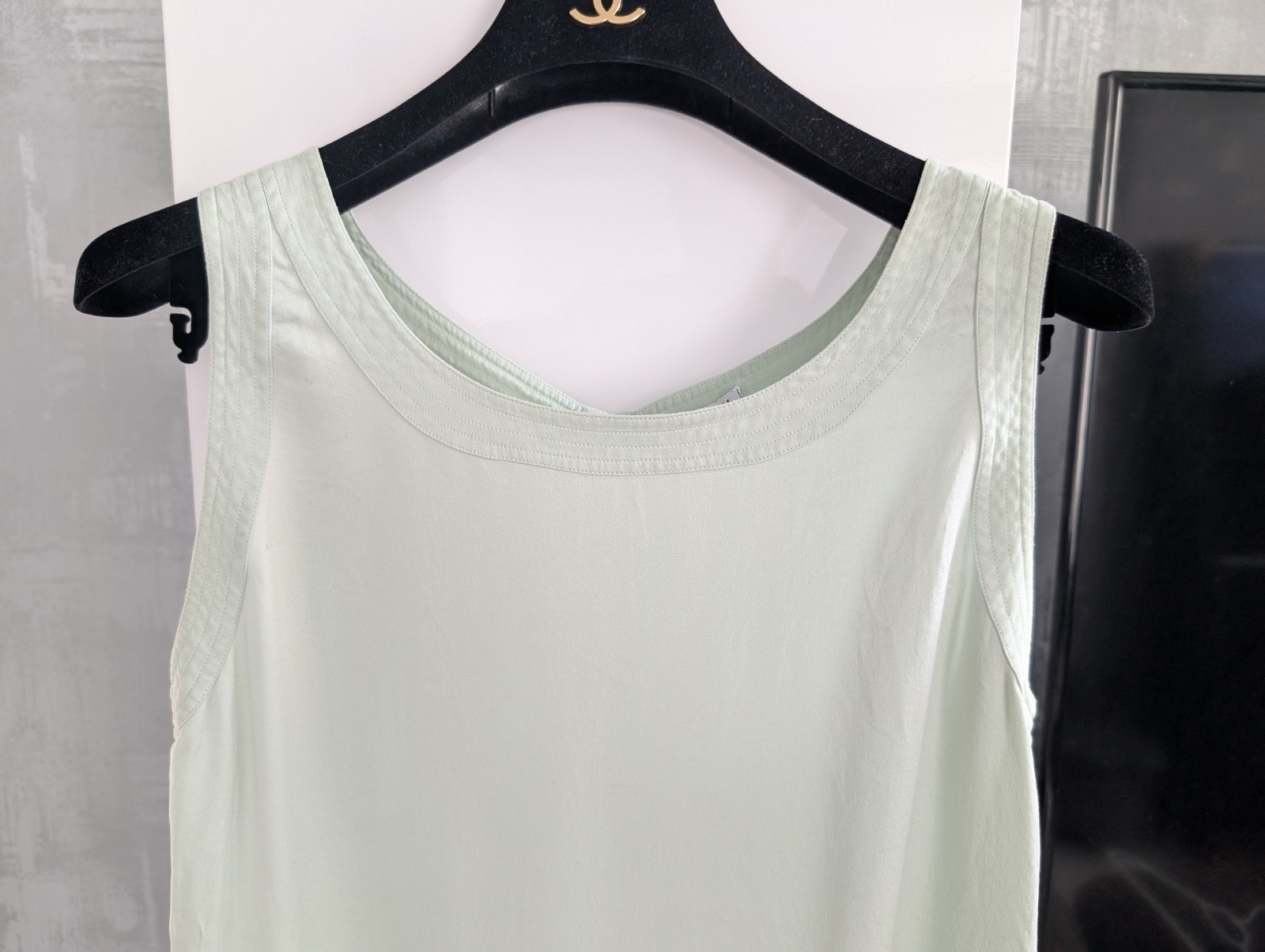 CHANEL Boutique 80-90&rsquo;s CC Gold Buttons Sleeveless Blouse Top Shirt Tank Vest S