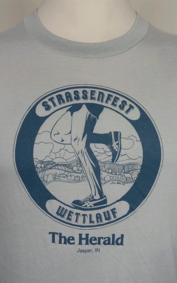 Vtg 80&rsquo;s Paper Thin Screen Stars German Running Marathon T Shirt L Hipster Track