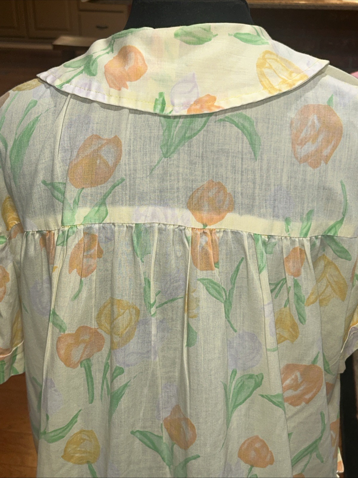 Vintage Cotton Snap From Yellow House Coat Housecoat GUC