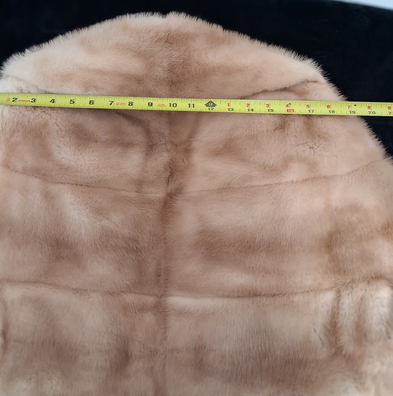 Vintage Custom Mink Fur Jacket Petite Small Shawl Collar Blonde Beige No Label