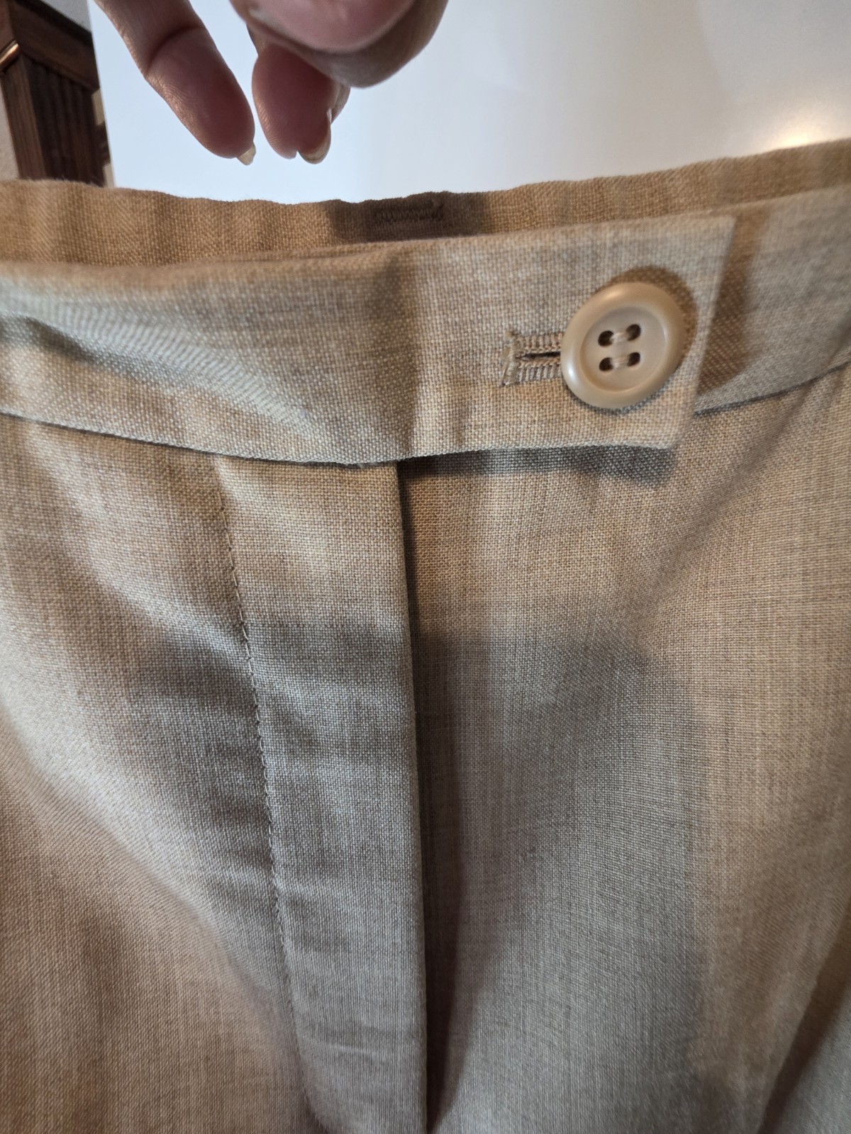 Vintage Pendleton Wool Trousers Pants Beige Tan High Waisted Comfort Slacks 14