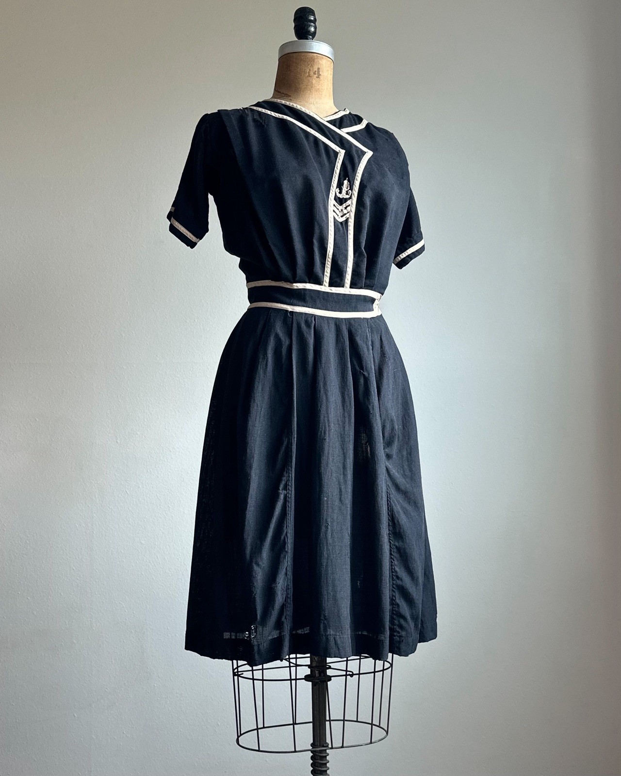1900s 10s Antique Victorian Edwardian Swimming Dress Costume Wool Swimsuit As Is