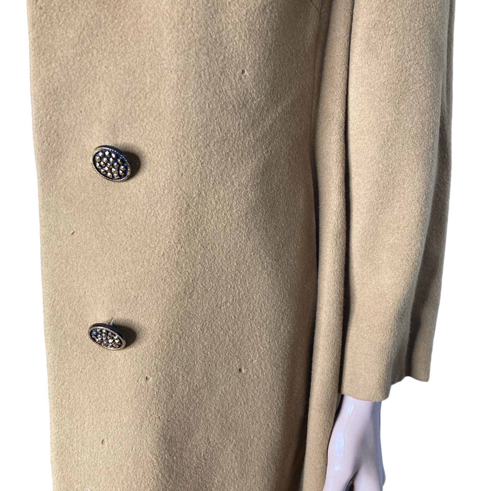 Vintage 40s Cashmere Trench Coat Womens Small Prince Fashions Light Brown