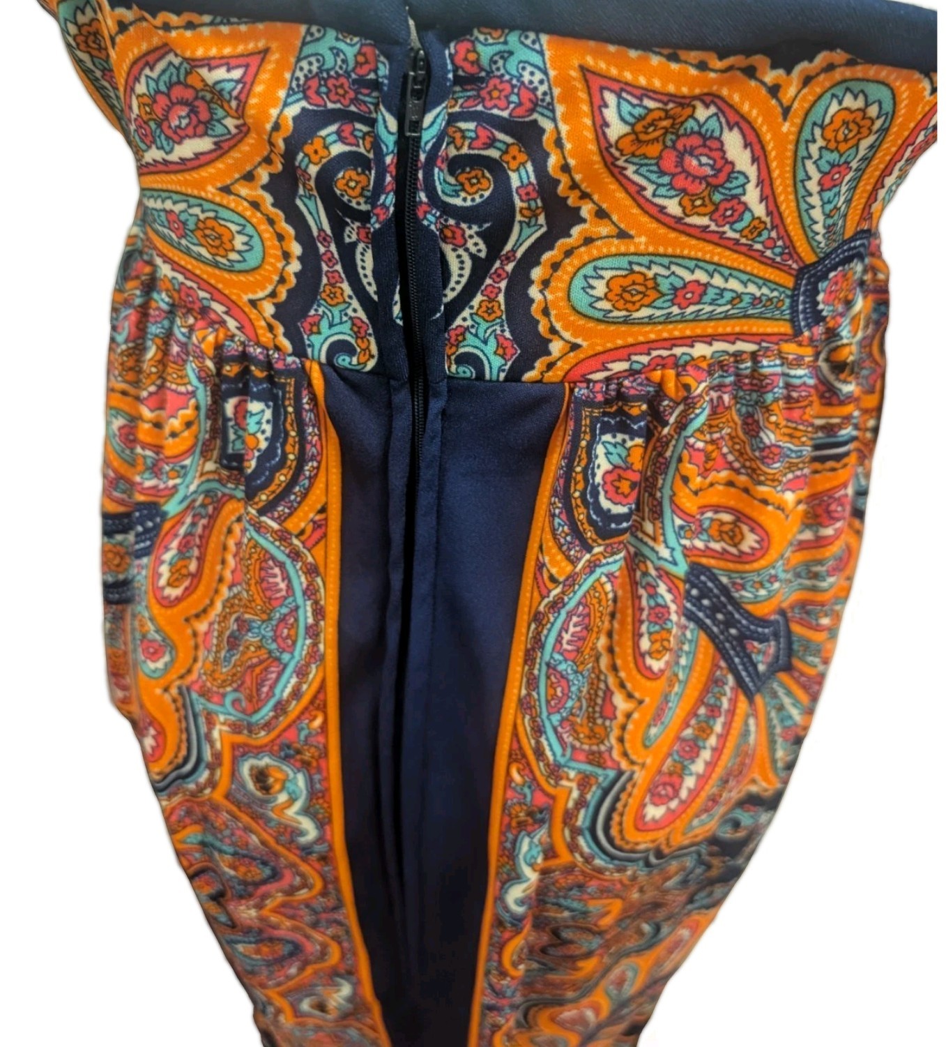 Vintage J Harlan 70s Maxi Dress Empire Waist Size M-L Psychedelic sundress boho